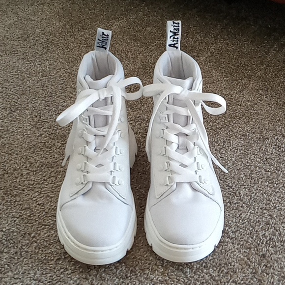 Dr Martens White Combs Platform Boot - Picture 2 of 11